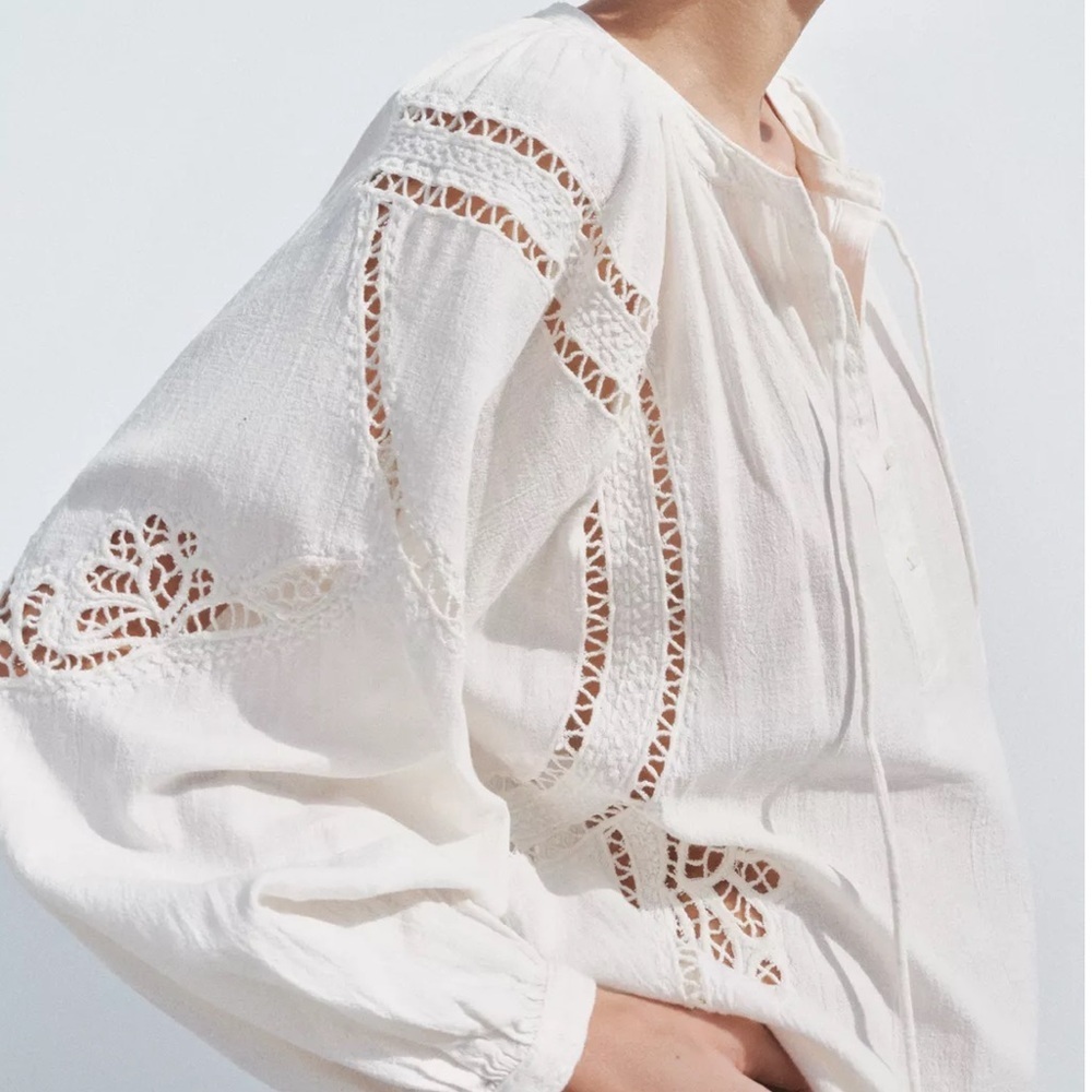 Zara Collection Embroidered Shirt S - Picture 2 of 13